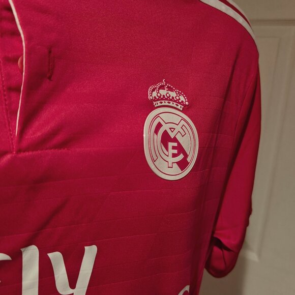 Real Madrid 2014/15 Away Jersey Pink Adidas Men's Size L Soccer Shirt La Liga - Picture 6 of 13